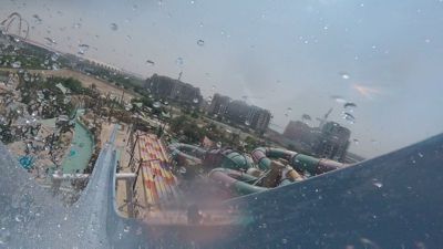 Yas Waterworld - Going down a slide