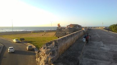 Cartagena fortifications - Fortifications and Caribbean sea