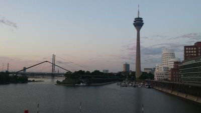 Düsseldorf - View on Düsseldorf harbor and telecommunications tower