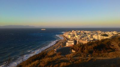 Naos athinas - Panoramic view on Rhodes town and the sea