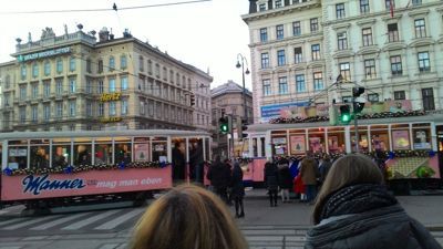 Vienna City center - Decorated tramway