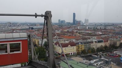 Wiener Riesenrad - Vienna ferris wheel - View on Prater from the top