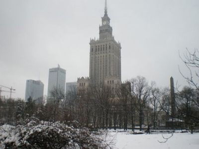 Warsaw, capital of Poland - 겨울에 바르샤바의 문화 궁전