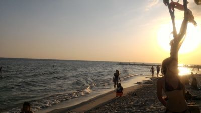 Iron port black sea sunset - 우크라이나의 해변에서의 일몰