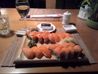 Murakami sushis - salmon Philadelphia assortment and wine